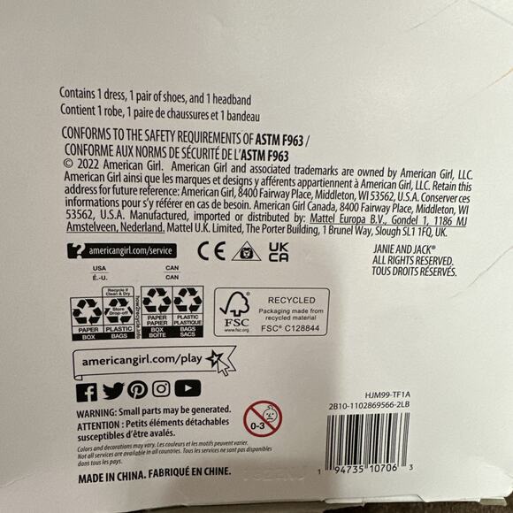 American Girl x Janie And Jack~ Wrapped In Roses Party Dress For Welliewishers - Picture 8 of 8